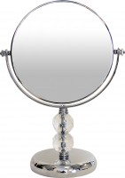211530 Зеркало круглое двустороннее на декоративной ножке,  круглая подставка, хромир. оправа(d-177 mm)