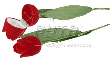 40501 Футляр флокированный, тюльпан на стебле, серия Романтика