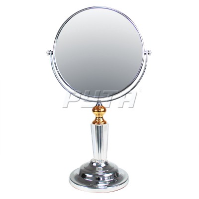 211518 Зеркало круглое двустороннее на декоративной ножке, круглая подставка, хромир. оправа(d-200 mm)