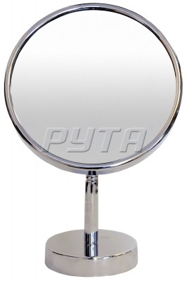 211525 Зеркало круглое на серебристой гибкой ножке, круглая подставка, хромир. оправа(d-203 mm)