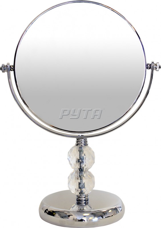 211530 Зеркало круглое двустороннее на декоративной ножке, круглая подставка,хромир. оправа(d-177 mm)