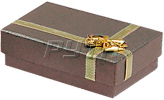 38116 Футляр картонный с декоративной оклейкой, прямоугольный с бантиком из фольги, серия Подарочная, арт 38116