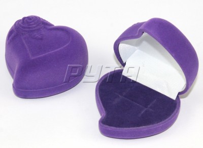 41001 Футляр флокированный, сердечко с цветком, серия Романтика,арт 41001