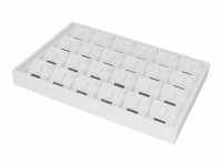 411308 Дисплей для 24 гарнитуров с наклон.вкладышами  с окошком для бирки/3 язычка/прорезь для нитки