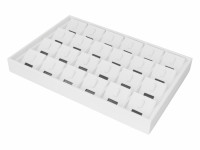 411019 Дисплей для 24 колец/наклонные выним. вкладыши с окошком для бирки/язычок/прорезь для нитки