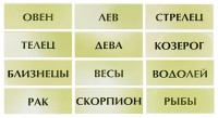 211349 Набор табличек ЗНАКИ ЗОДИАКА/загиб сверху (40х15х5 мм)