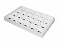 411120 Дисплей для 24 пар серег/наклонные выним. вкладыши с окошком для бирки/прорези/прорезь для нитки арт.411120